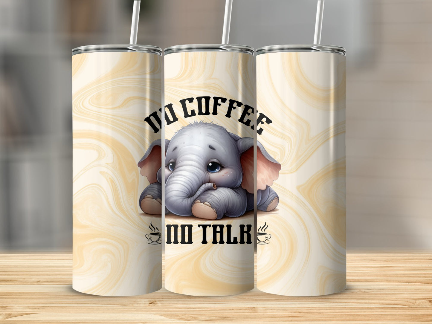 20oz No Coffee Elephant Tumbler