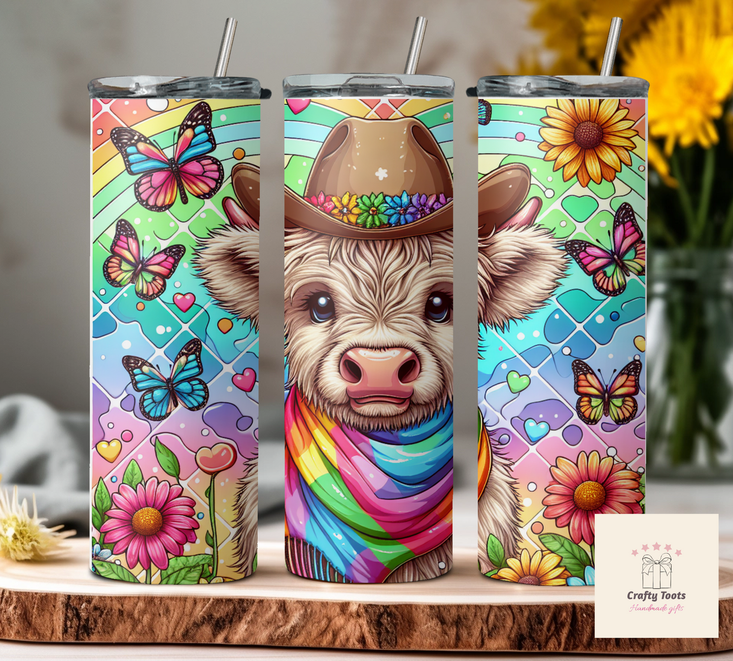 20oz Multi Highland Cow Tumbler