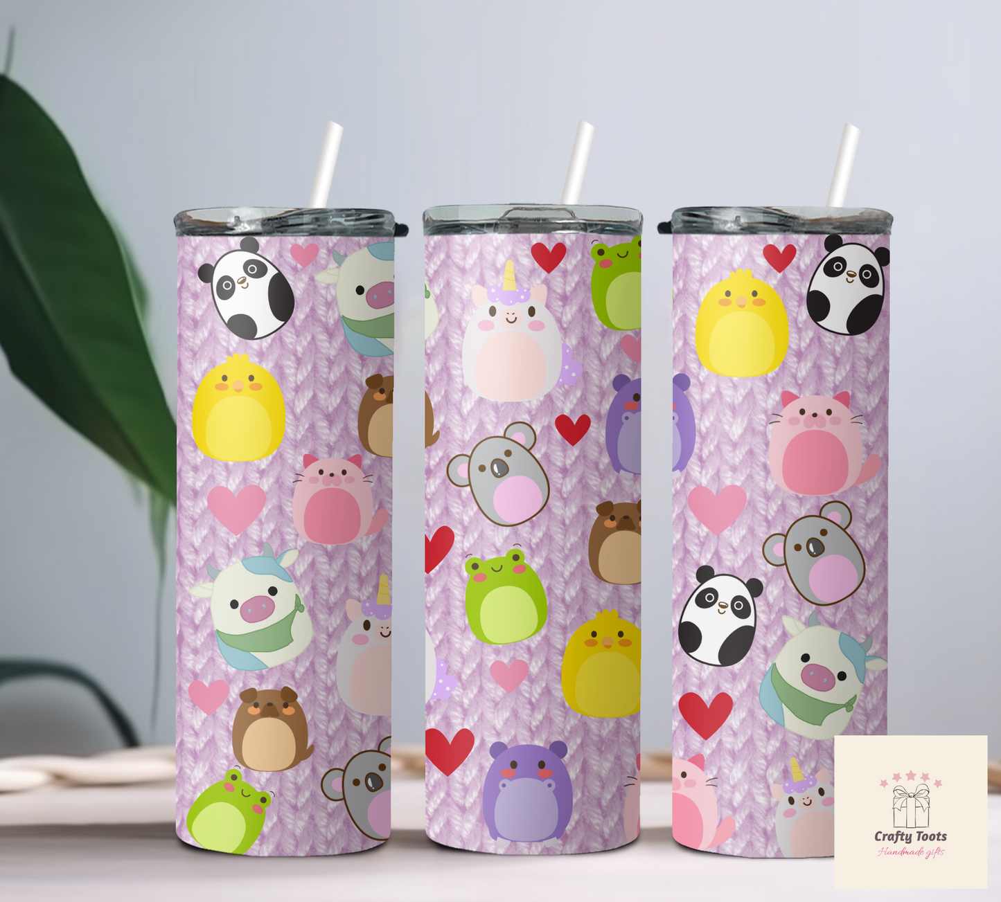 20oz Cute mixed animal tumbler